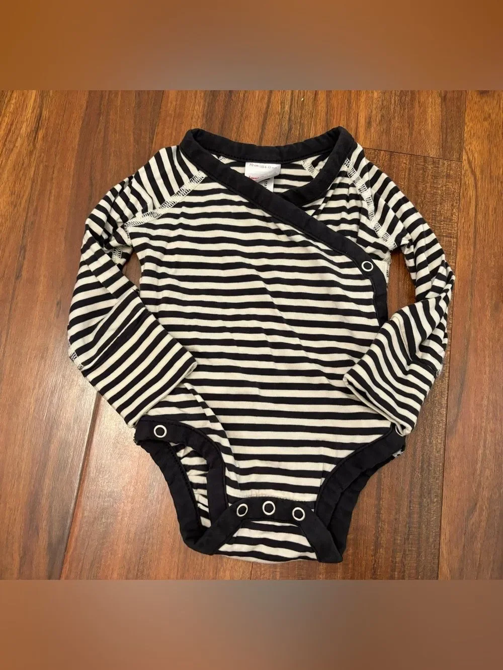 Hanna Andersson 3 Layette Tencel Stripe Crossover Bodysuits